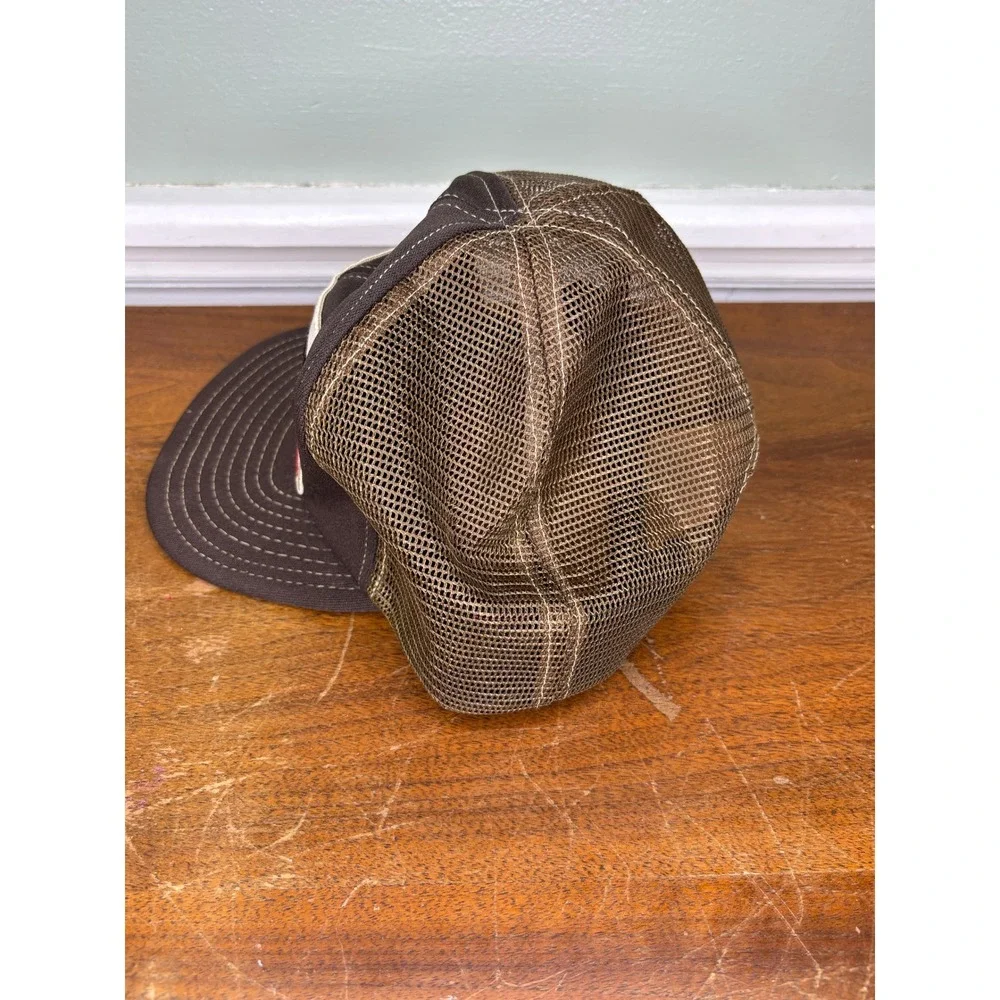 Vintage Grasshopper Lawn & Grounds Equipment Trucker Hat Brown Mesh Snapback Cap